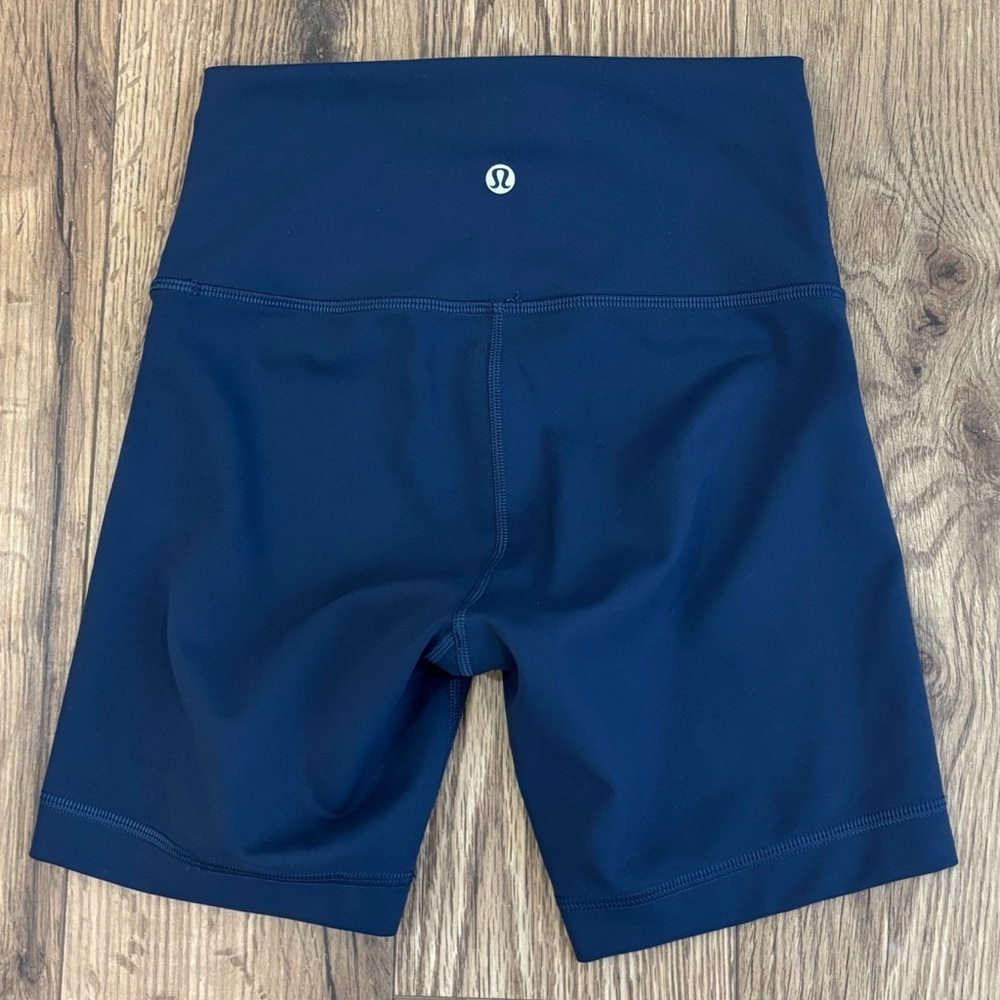 Lululemon Wunder Train High Rise Shorts 6" In Mineral Blue Size 4